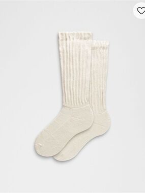 NWOT Lululemon Unisex Light Ivory Slouch Socks - Pack of 1